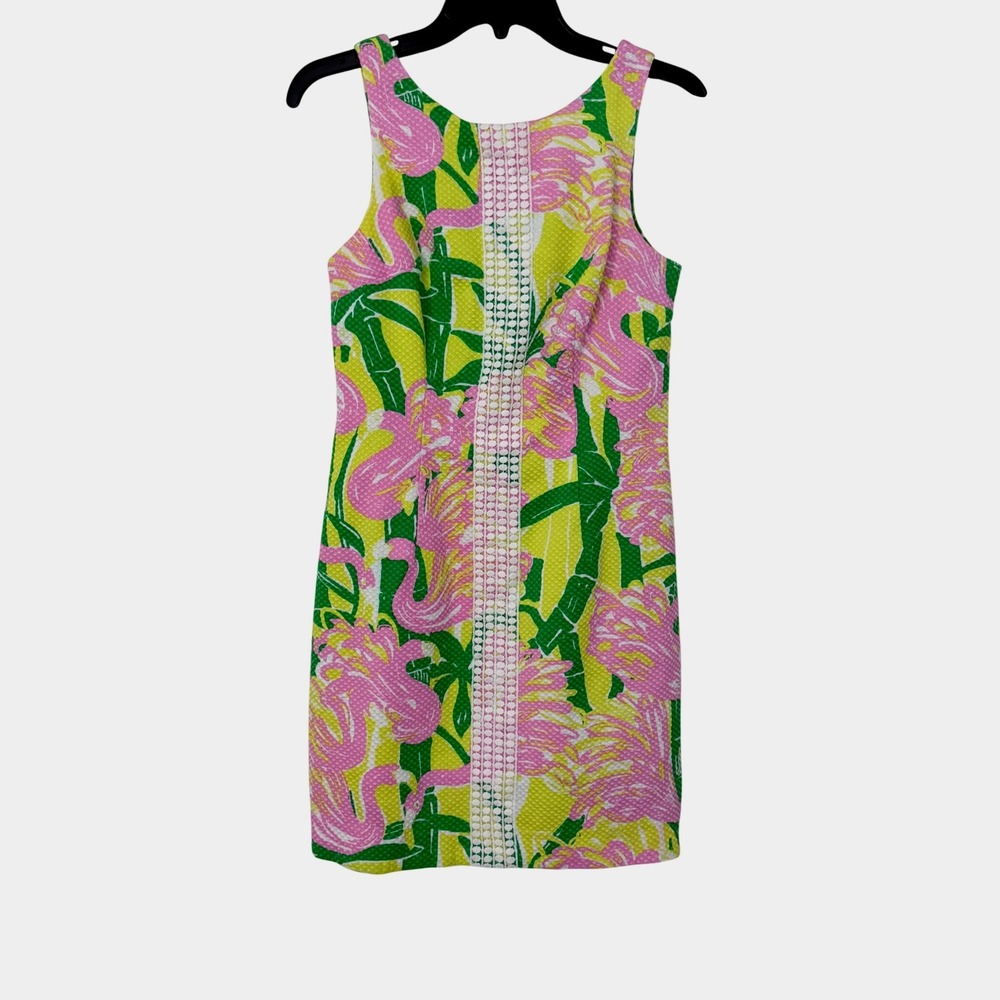 Lilly Pulitzer Target 8 Dress 20th Anniversary Flamingo Yellow Pink Pique Shift